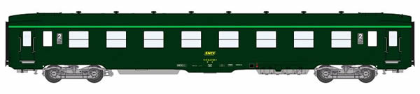 REE Modeles VB-144 - French SNCF Coach Class DEV AO B8ex-A8 U53 garrigue green - Corail titleblock Era IV-V